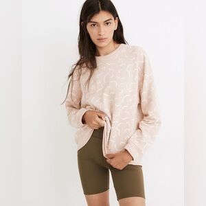 Madewell Womens Double-Crewneck Sweatshirt in Bold Squiggles Size Large